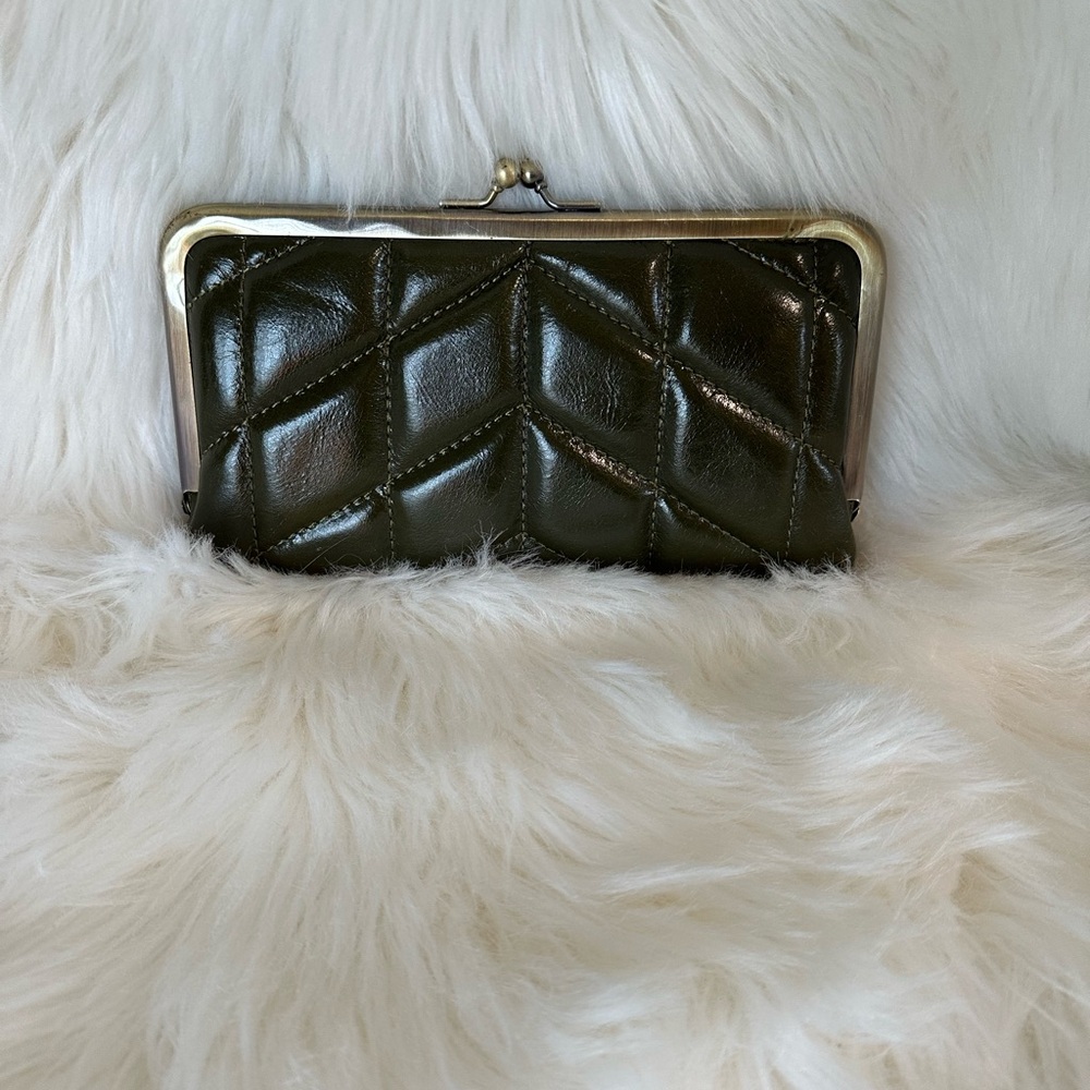 🌼PATRICIA NASH KISS LOCK Olive Green Leather Wallet🌼